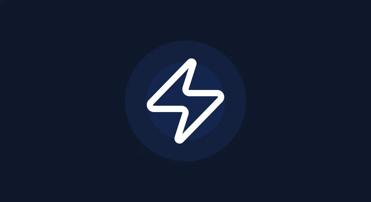 Stylized lightning bolt on a navy circuit-dot background, representing electrostatic discharge control.